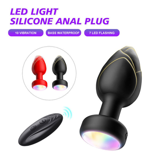 LED Light Wireless Remote Vibrating Butt Plug Anal Vibrator Sex Toys for Women Ass Dildo Prostate Masturbation Men and Couples